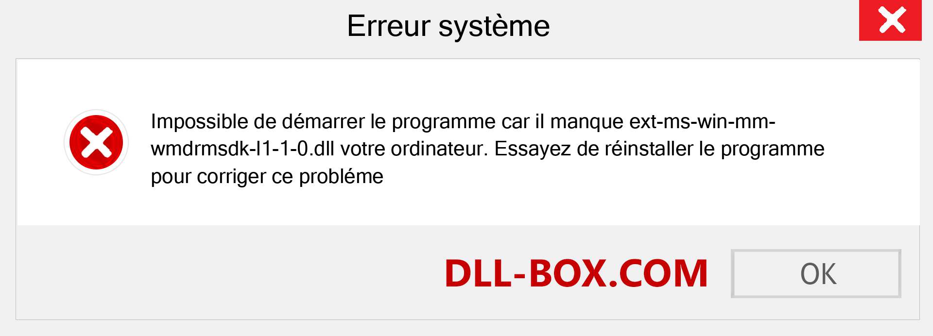 Le fichier ext-ms-win-mm-wmdrmsdk-l1-1-0.dll est manquant ?. Télécharger pour Windows 7, 8, 10 - Correction de l'erreur manquante ext-ms-win-mm-wmdrmsdk-l1-1-0 dll sur Windows, photos, images