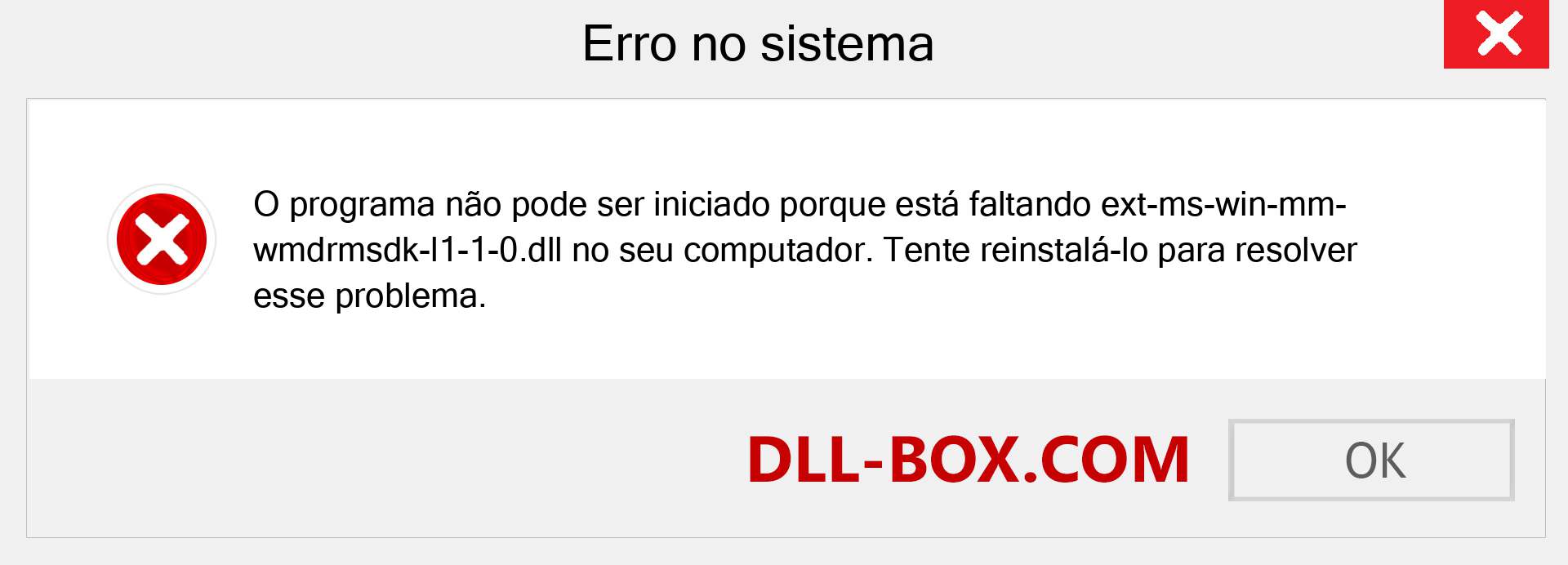 Arquivo ext-ms-win-mm-wmdrmsdk-l1-1-0.dll ausente ?. Download para Windows 7, 8, 10 - Correção de erro ausente ext-ms-win-mm-wmdrmsdk-l1-1-0 dll no Windows, fotos, imagens